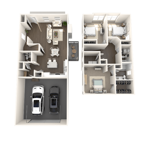 Floor plan for 3 beds, 2.5 baths, 1760 sqft